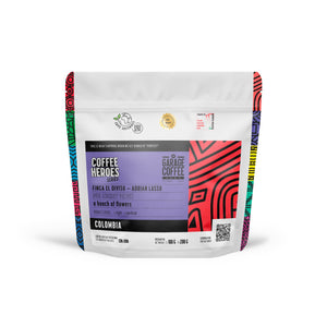 Limited edition Caffè Specialty Colombia Sidra Bourbon Duo Cherry Velvet coffee packaging with 90+ points rating