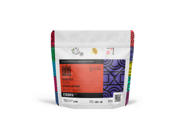Botte Buna Caffè Specialty Etiopia Taferi Kela Lavato microlot with floral, bergamot, and black tea notes from Sidamo region at high altitude