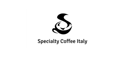 Logo of Specialty Coffee Italy, showcasing a coffee cup and artistic swirls, representing premium coffee culture.