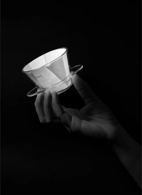 OREA 01 glass dripper with Sibarist paper filter inside