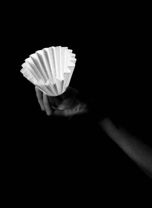 Sibarist WAVE coffee filters for Kalita Wave with FAST technology, white pleated cone shape